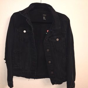 Forever 21 black denim jean jacket